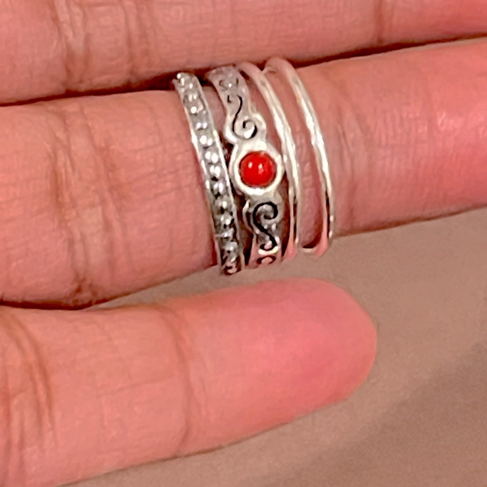 Silpada Set Of Three Sterling Silver Toe Rings - image 6